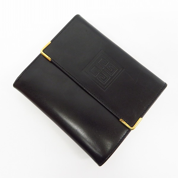 実際に弊社で買取させて頂いたGIVENCHY/ジバンシィ がま口 ロゴ型押しレザー 三つ折り財布