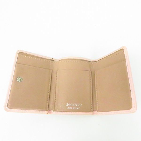 実際に弊社で買取させて頂いたJIMMY CHOO/ジミーチュウ スタースタッズ レザー 三つ折りコンパクト財布の画像 3枚目