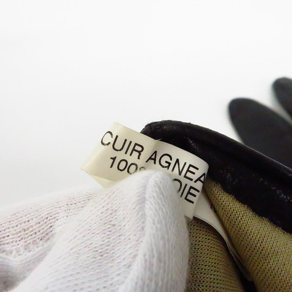 実際に弊社で買取させて頂いたLOEWE/ロエベ レザーグローブ 手袋 ブラックの画像 3枚目