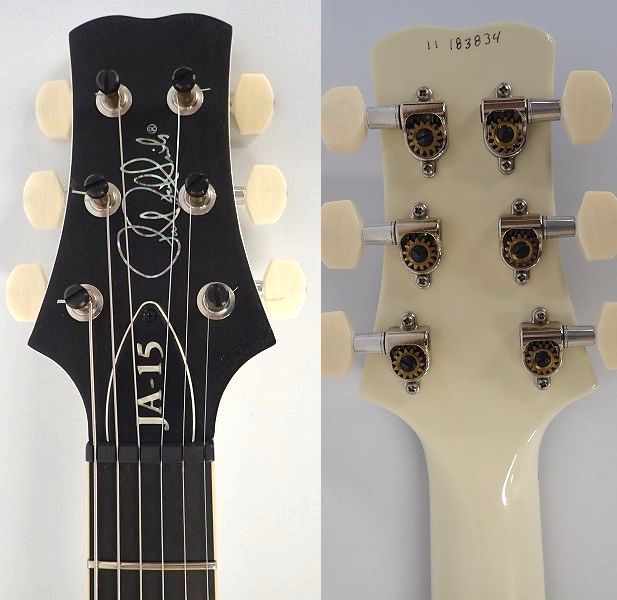 実際に弊社で買取させて頂いた★PRS Paul Reed Smith/ポールリードスミス JA-15 Antique White フルアコ 2011年製 ハードケース付の画像 2枚目