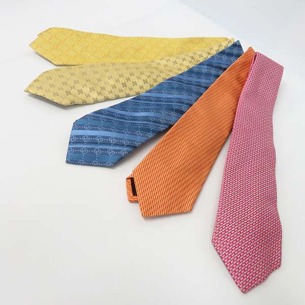 実際に弊社で買取させて頂いたGUUCI/グッチ CELINE/セリーヌ SalvatoreFerragamo/サルヴァトーレフェラガモ 総柄 ネクタイ 5点セット