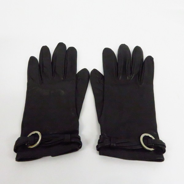 実際に弊社で買取させて頂いたLOEWE/ロエベ レザーグローブ 手袋 ブラックの画像 2枚目