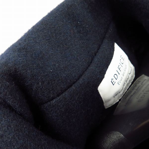実際に弊社で買取させて頂いたEDIFICE/エディフィス レザー切替 メルトン ライダースジャケット/46の画像 6枚目