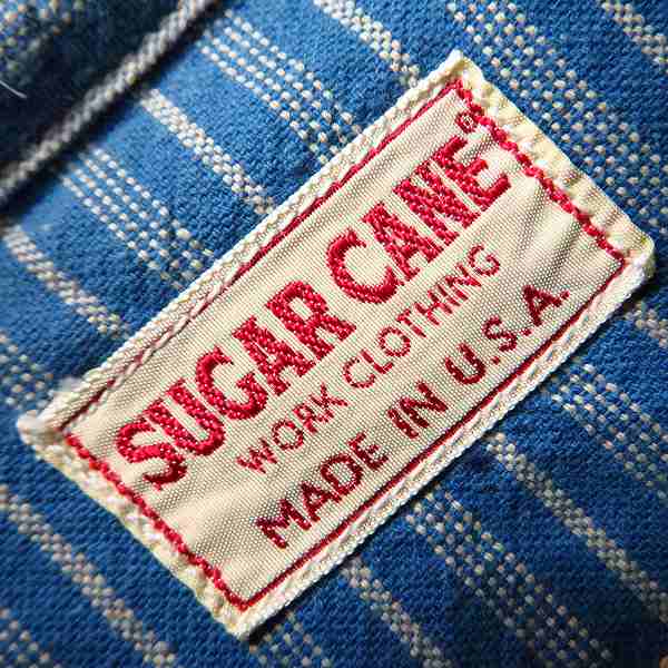 実際に弊社で買取させて頂いたSUGARCANE/シュガーケーン ストライプ 長袖 コットンシャツ/Lの画像 2枚目