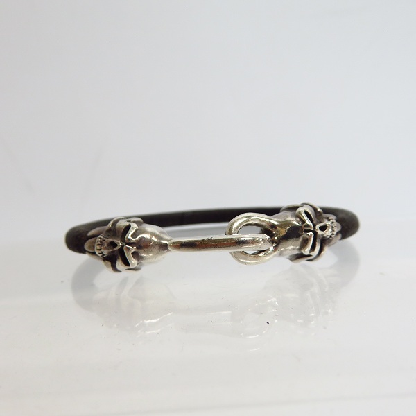 実際に弊社で買取させて頂いた【ギャラ付き】THIRTEEN DESIGNS/サーティーンデザインズ スカルフック レザーコードブレスレットの画像 1枚目