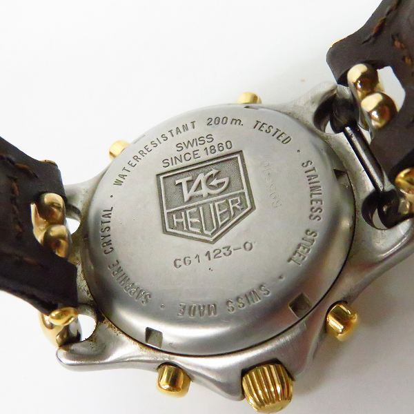実際に弊社で買取させて頂いた【ジャンク/動作未確認】TAG Heuer/タグホイヤー セナモデル クロノグラフ CG1123-0の画像 3枚目