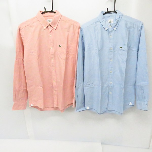 実際に弊社で買取させて頂いたLACOSTE/ラコステ コットン 長袖 オックスフォードシャツ CH878E/4 2点セット