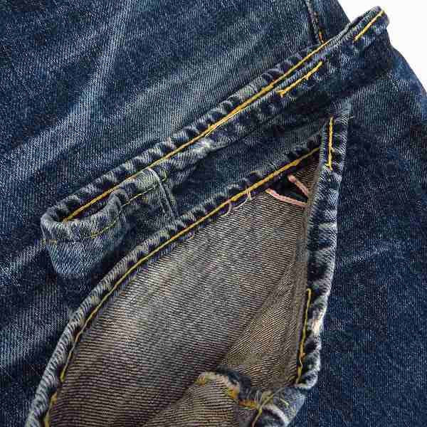 実際に弊社で買取させて頂いたSUGARCANE/シュガーケーン 901 スターペイント ダメージデニムパンツ/W32×L32の画像 6枚目