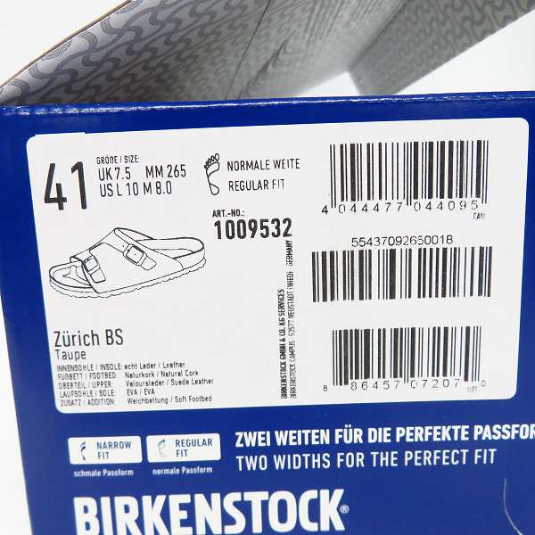 実際に弊社で買取させて頂いたBIRKENSTOCK/ビルケンシュトック ZURICH/チューリッヒ スエード サンダル 1009532/26.5の画像 8枚目