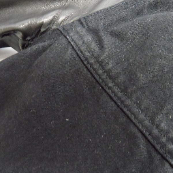 実際に弊社で買取させて頂いたBACKLASH/バックラッシュ カーフレザースリーブ切替デニムジャケット 1104-06b/Mの画像 5枚目