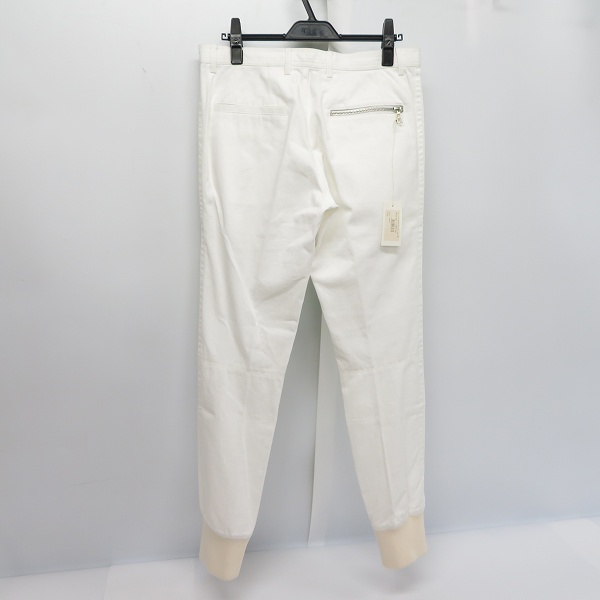 実際に弊社で買取させて頂いた【未使用】DRIES VAN NOTEN/ドリスヴァンノッテン ワッペン 9 ホワイトリブパンツ/46の画像 1枚目