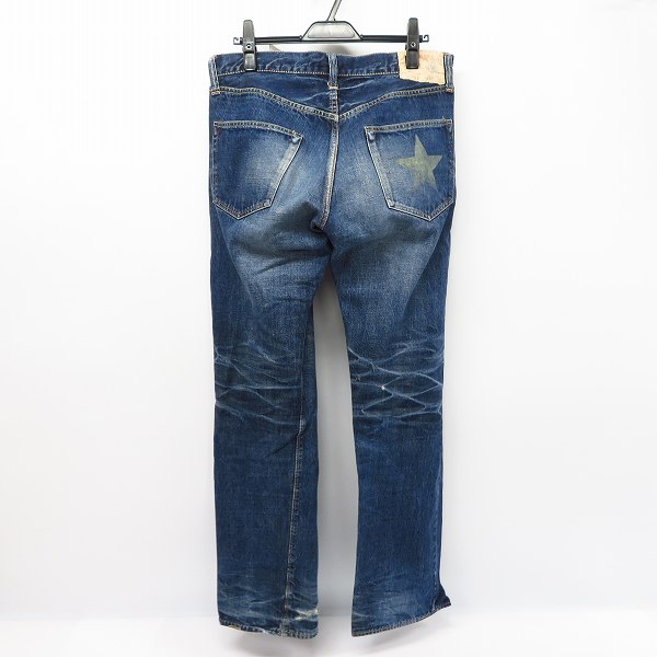 実際に弊社で買取させて頂いたSUGARCANE/シュガーケーン 901 スターペイント ダメージデニムパンツ/W32×L32の画像 1枚目