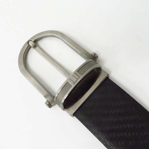 実際に弊社で買取させて頂いたdunhill/ダンヒル レザー ベルト バックル ブラック/シルバーの画像 1枚目