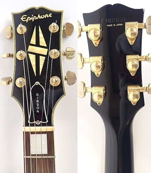 実際に弊社で買取させて頂いた★Epiphone/エピフォン Les Paul Custom/レスポール カスタム ギブソンヘッド 日本製 ギグケース付の画像 2枚目