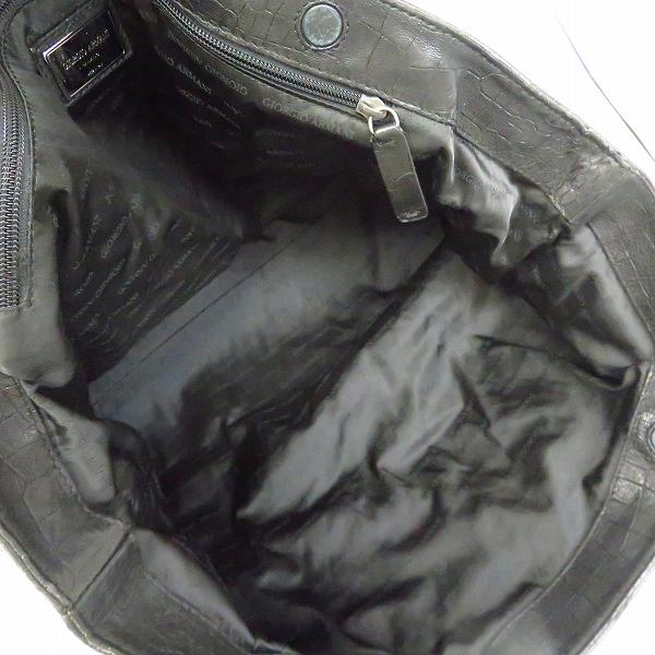 実際に弊社で買取させて頂いたGIORGIO ARMANI/ジョルジオアルマーニ ロゴ入り クロコ型押し トートバッグの画像 3枚目