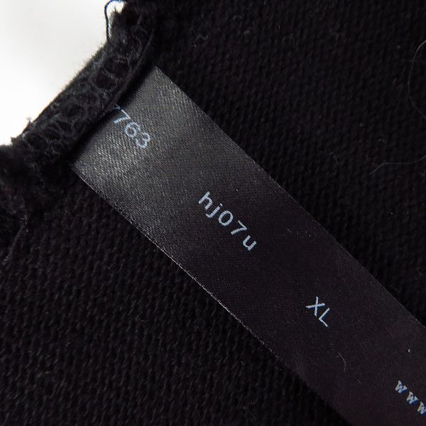 実際に弊社で買取させて頂いたwjk/ダブルジェイケイ hyper jersey V-neck Vネックカットソー ブラック 7763 hj07u XLの画像 2枚目