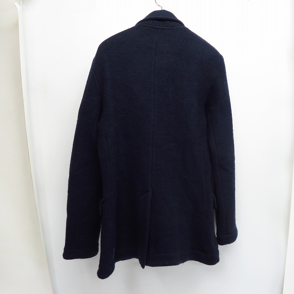 実際に弊社で買取させて頂いたARMANI JEANS/アルマーニジーンズ SLIM/スリム 袖ワッペン ウールPコート Sの画像 1枚目