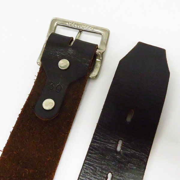 実際に弊社で買取させて頂いたHTC/Hollywood Trading Company/エイチティーシー レザーベルト ブラック/黒 Size：30の画像 2枚目