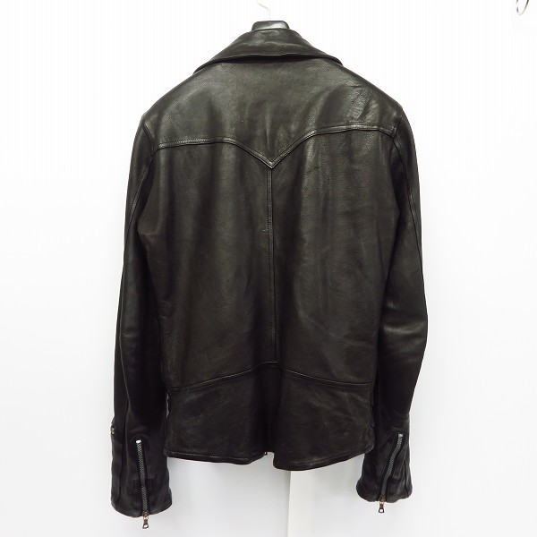 実際に弊社で買取させて頂いたBACKLASH/バックラッシュ ジャパンカーフ ダブルライダースジャケット 1368-02/Sの画像 1枚目