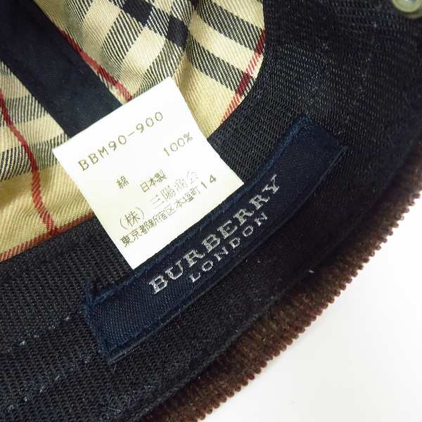 実際に弊社で買取させて頂いたBURBERRY LONDON/バーバリー ロゴ 刺繍  コーデュロイ キャップの画像 5枚目