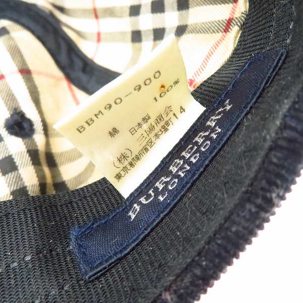 実際に弊社で買取させて頂いたBURBERRY LONDON/バーバリー ロゴ 刺繍  コーデュロイ キャップの画像 5枚目
