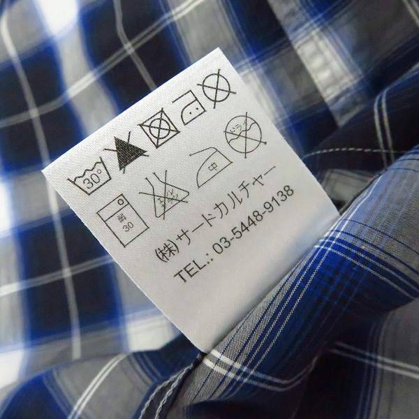 実際に弊社で買取させて頂いた【JPタグ】GIVENCHY/ジバンシィ バッククロスパッチワーク チェック柄長袖シャツ 38の画像 5枚目