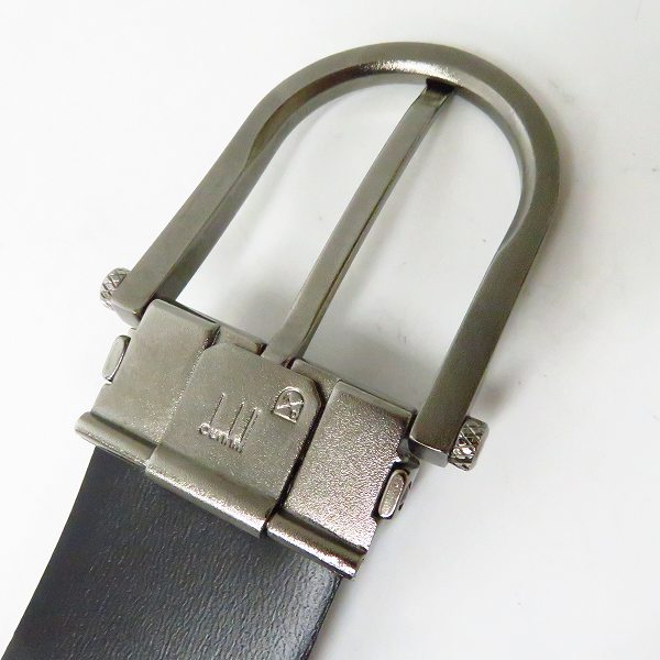 実際に弊社で買取させて頂いたdunhill/ダンヒル レザー ベルト バックル ブラック/シルバーの画像 2枚目