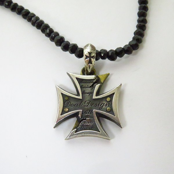 実際に弊社で買取させて頂いたDEAL DESIGN/ディールデザイン リムーブ クロス ブラックロック オニキス ネックレス ペンダント SV925の画像 1枚目