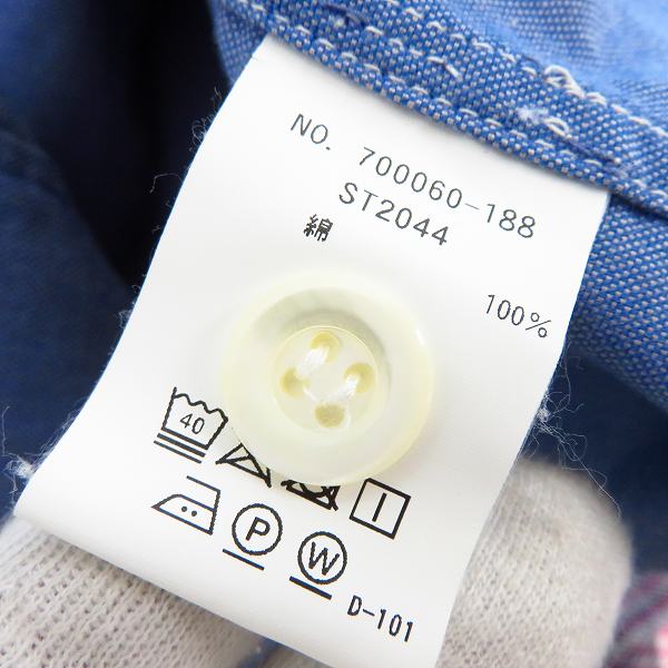 実際に弊社で買取させて頂いたBLUE BLUE/ブルーブルー 半袖シャツ/長袖 ボーダーTシャツ/チェックシャツ Size：2  3点セットの画像 4枚目