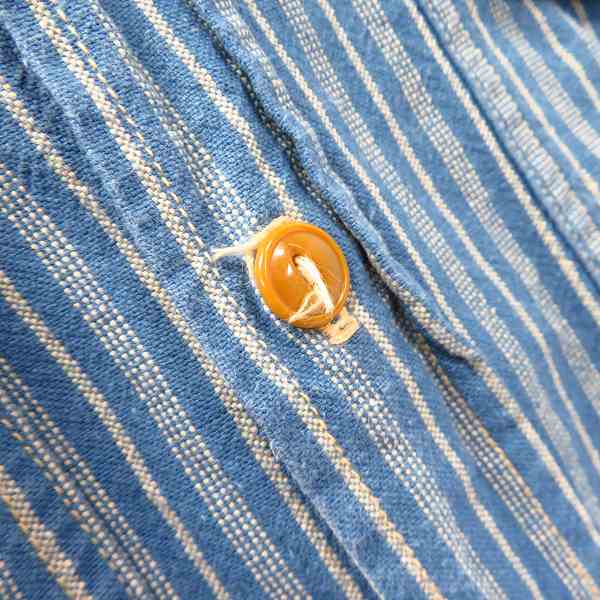 実際に弊社で買取させて頂いたSUGARCANE/シュガーケーン ストライプ 長袖 コットンシャツ/Lの画像 5枚目