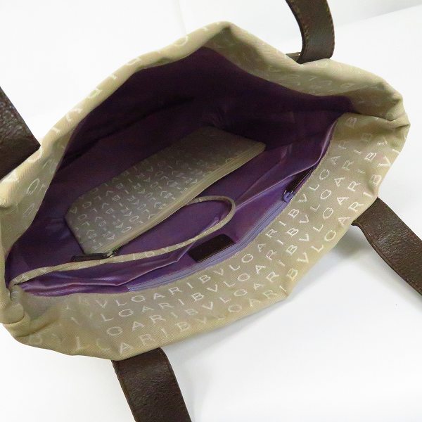 実際に弊社で買取させて頂いたBVLGARI/ブルガリ ロゴマニア トートバッグ キャンバス×レザー の画像 3枚目