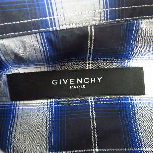 実際に弊社で買取させて頂いた【JPタグ】GIVENCHY/ジバンシィ バッククロスパッチワーク チェック柄長袖シャツ 38の画像 2枚目