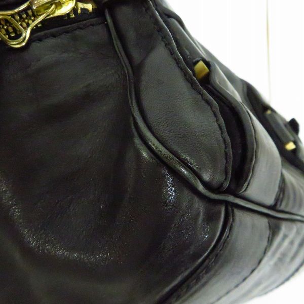 実際に弊社で買取させて頂いたJIMMY CHOO/ジミーチュウ ロゴプレート レザーハンドバッグ の画像 7枚目