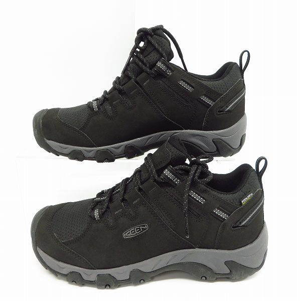 実際に弊社で買取させて頂いたKEEN/キーン  防水 ローカット スティーンズ ウォータープルーフ シンセティック 1022749 BK/MG/27の画像 3枚目