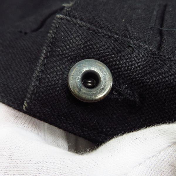 実際に弊社で買取させて頂いたBACKLASH/バックラッシュ カーフレザースリーブ切替デニムジャケット 1104-06b/Mの画像 9枚目