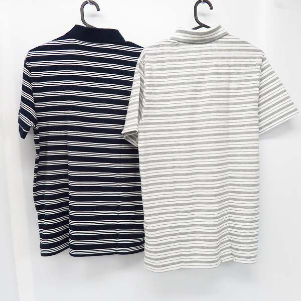 実際に弊社で買取させて頂いたLACOSTE/ラコステ 鹿の子コットン ボーダー ポロシャツ PH2047/DH2017/FR4 2点セットの画像 1枚目