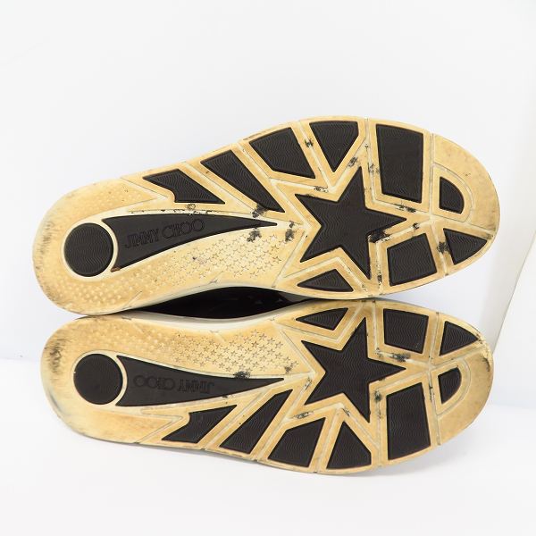 実際に弊社で買取させて頂いたJIMMY CHOO/ジミーチュウ レザーローカットスニーカー ブラック/40の画像 2枚目