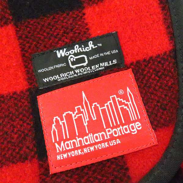 実際に弊社で買取させて頂いたManhattan Portage×WOOLRICH/マンハッタンポーテージ×ウールリッチ チェック ショルダーバッグ他 2点セットの画像 2枚目
