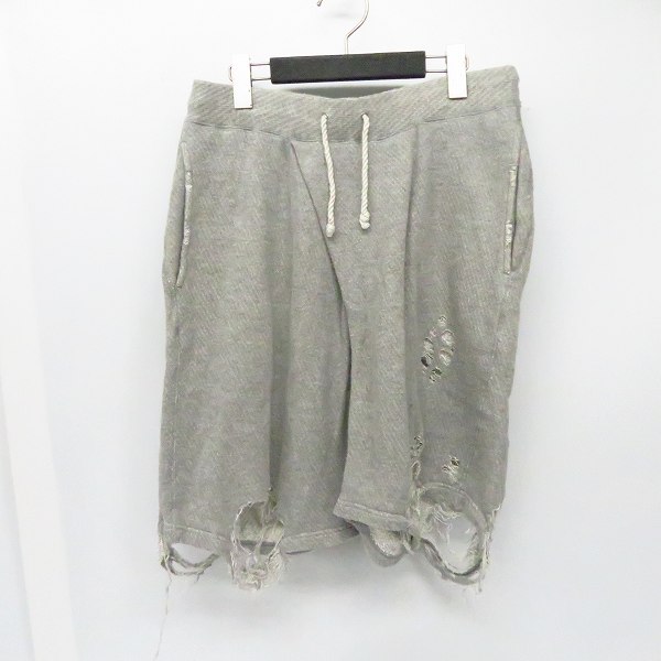 実際に弊社で買取させて頂いたMIHARAYASUHIRO/ミハラヤスヒロ スウェットハーフパンツ ダメージ加工/M