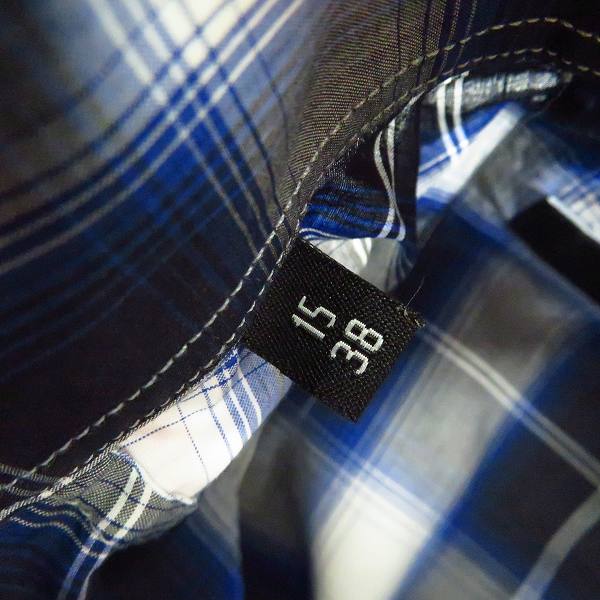 実際に弊社で買取させて頂いた【JPタグ】GIVENCHY/ジバンシィ バッククロスパッチワーク チェック柄長袖シャツ 38の画像 3枚目