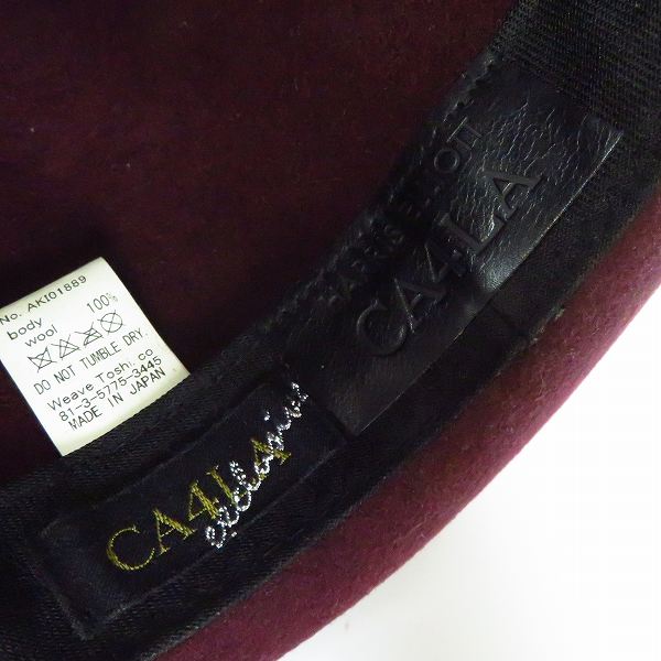 実際に弊社で買取させて頂いたCA4LA×HARRIS ELLIOTT/カシラ×ハリス・エリオット RUDEBOY 日本製 中折ウールハットの画像 5枚目