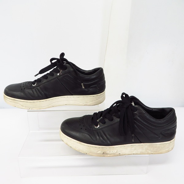 実際に弊社で買取させて頂いたJIMMY CHOO/ジミーチュウ レザーローカットスニーカー ブラック/40の画像 3枚目