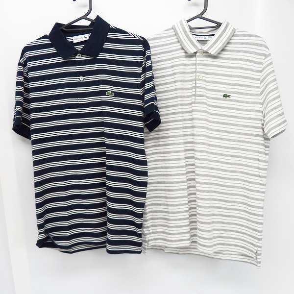 実際に弊社で買取させて頂いたLACOSTE/ラコステ 鹿の子コットン ボーダー ポロシャツ PH2047/DH2017/FR4 2点セット