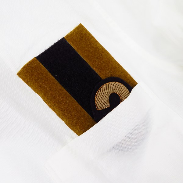実際に弊社で買取させて頂いた【未使用】DRIES VAN NOTEN/ドリスヴァンノッテン ワッペン 3 コットンシャツ/46の画像 4枚目