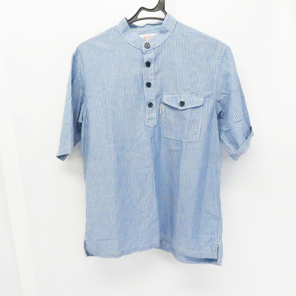 実際に弊社で買取させて頂いたHOLLYWOOD RANCH MARKET/ハリウッドランチマーケット ストライプ柄 綿/麻 ノーカラーシャツ 2