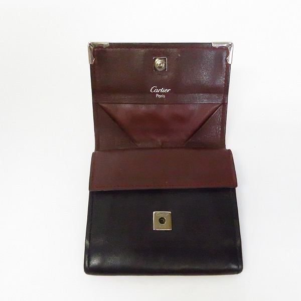 実際に弊社で買取させて頂いたCartier/カルティエ マストライン レザー コインケース/小銭入れ ブラックの画像 2枚目