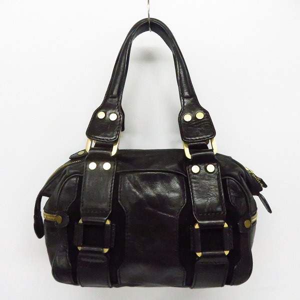 実際に弊社で買取させて頂いたJIMMY CHOO/ジミーチュウ ロゴプレート レザーハンドバッグ の画像 1枚目