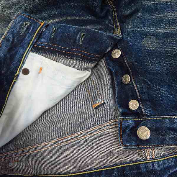 実際に弊社で買取させて頂いたHOLLYWOOD RANCH MARKET/ハリウッドランチマーケット/ハリラン レザーパッチ デニムパンツ W30L32の画像 3枚目
