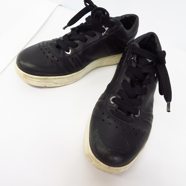 実際に弊社で買取させて頂いたJIMMY CHOO/ジミーチュウ レザーローカットスニーカー ブラック/40