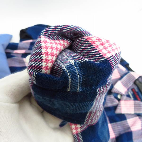 実際に弊社で買取させて頂いたBLUE BLUE/ブルーブルー 半袖シャツ/長袖 ボーダーTシャツ/チェックシャツ Size：2  3点セットの画像 6枚目